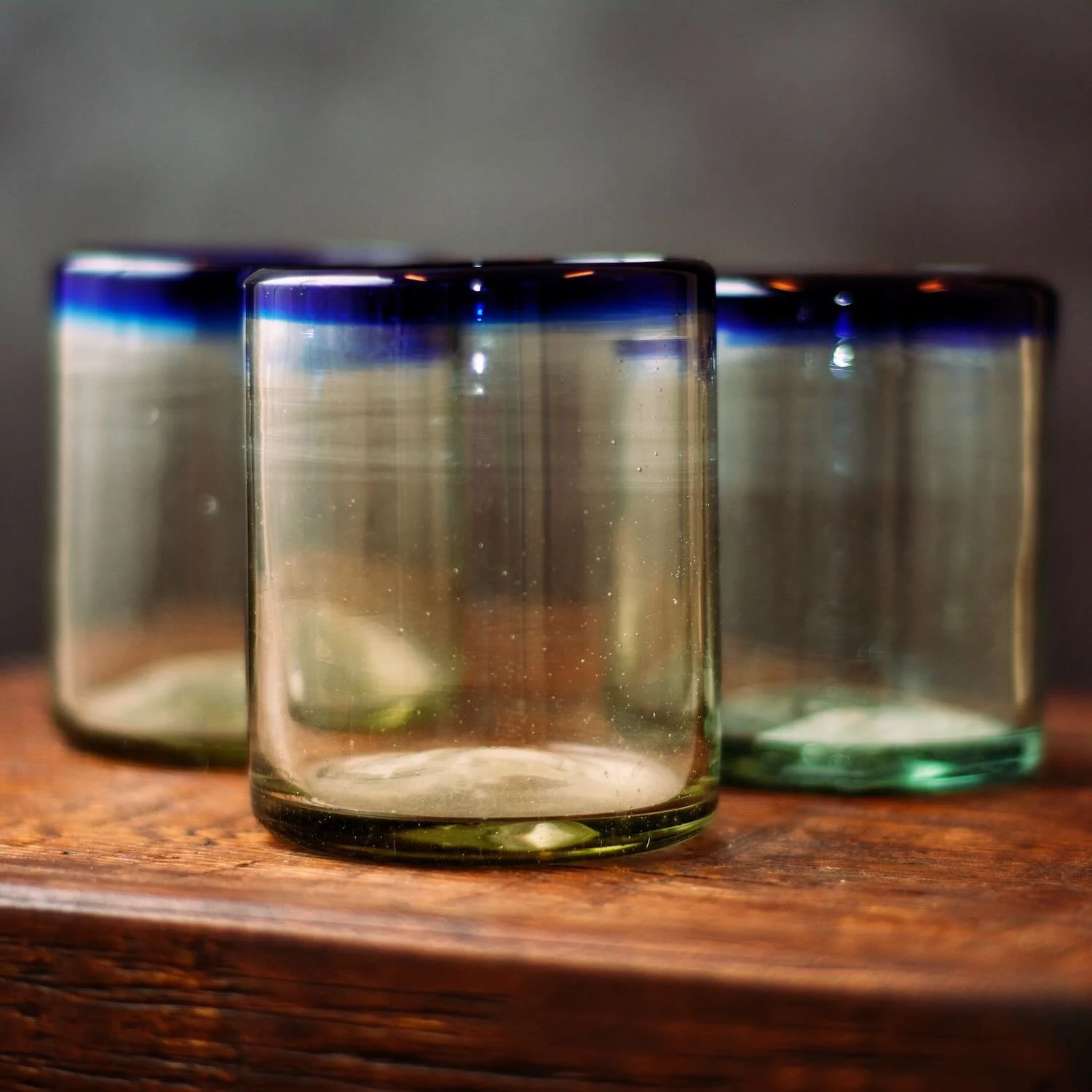 Cantina Short Glass - Blue Rim