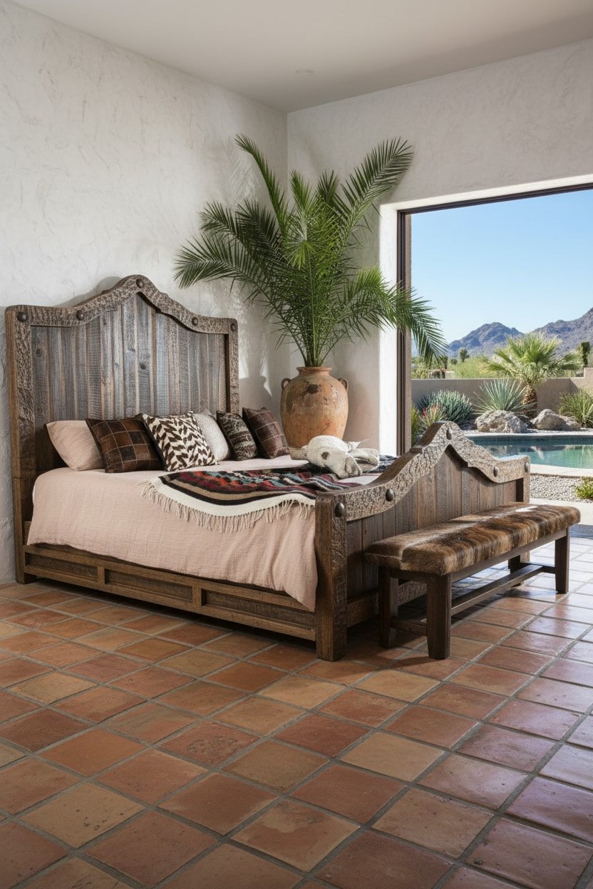 Shop a handmade reclaimed wood bed from Mexico. Rustic Western-style bed frame with durable craftsmanship for warm, timeless bedrooms.