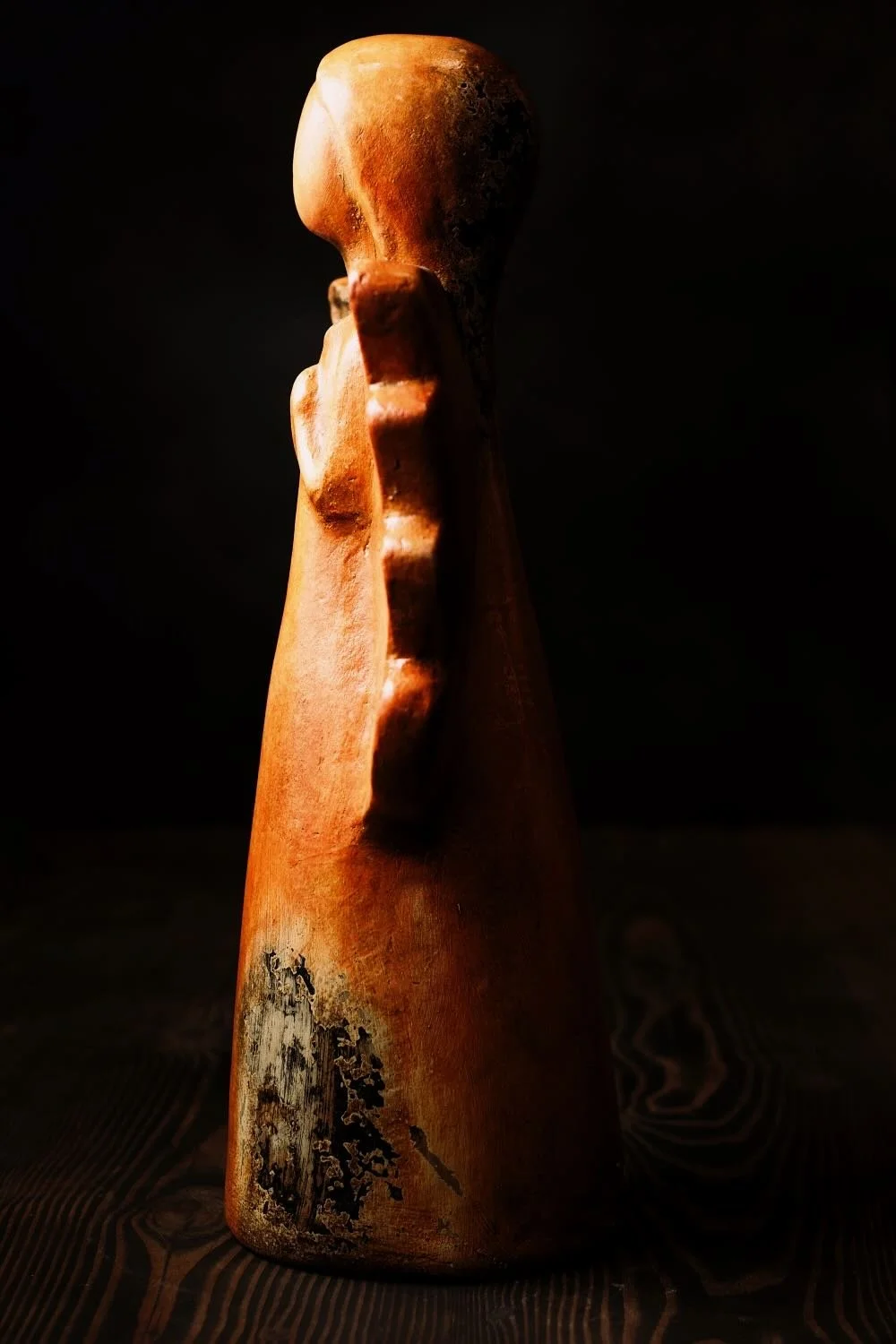 Shop a handmade praying angel sculpture from Mexico. Rustic clay decor with distressed finish and large wings for spiritual home accents.