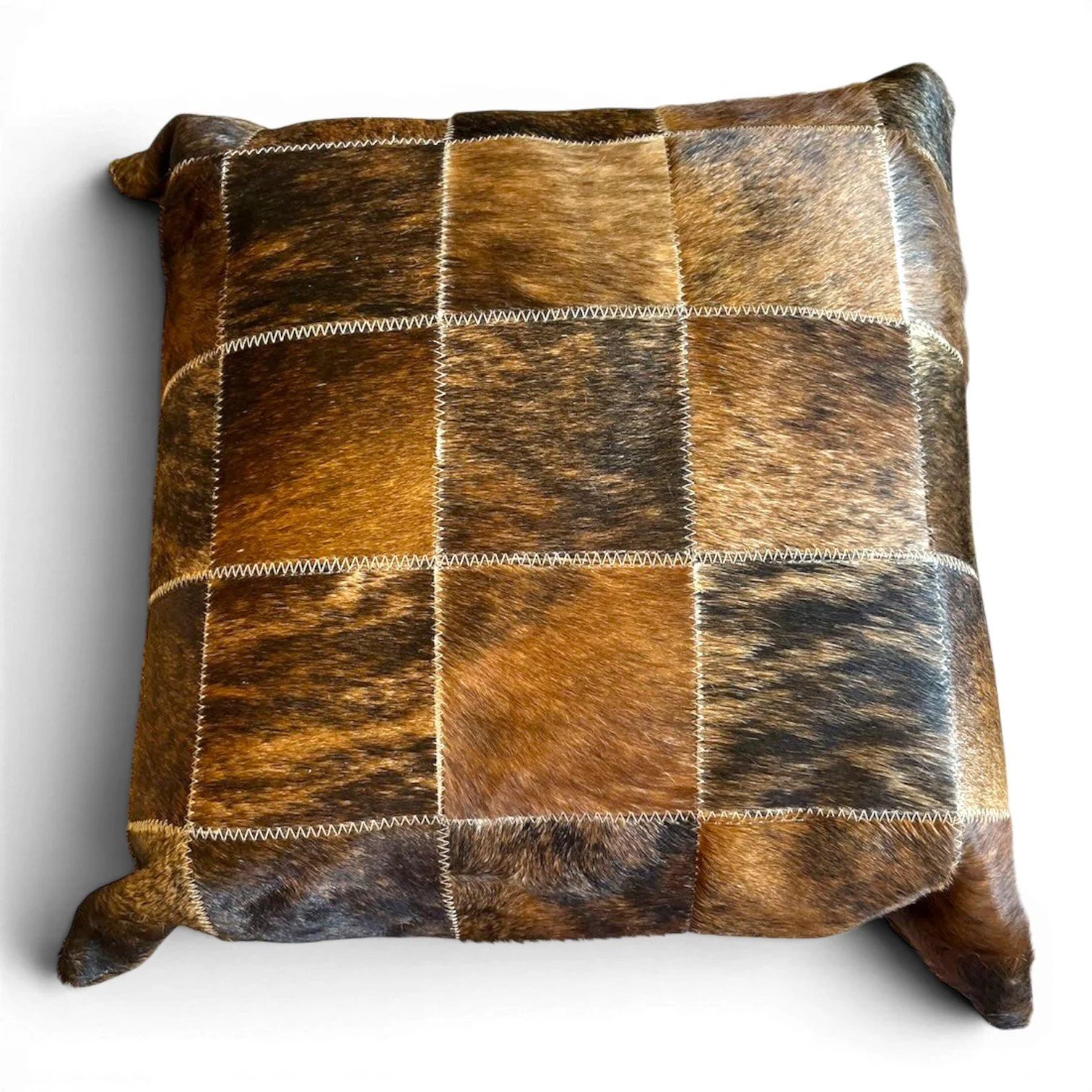Tombstone Pillow | Handmade Brazilian Cowhide & Leather Western Throw Pillow Style 17
