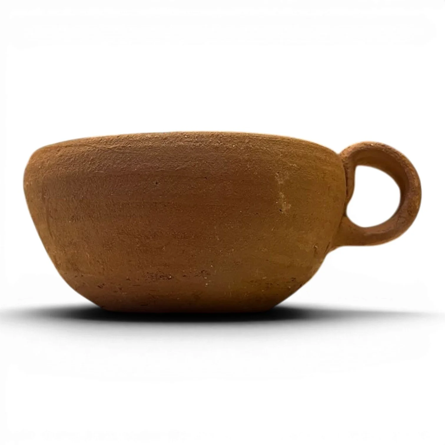 Handmade Large Oaxaca red clay coffee cup from Mexico featuring rustic artisan craftsmanship and natural finish.