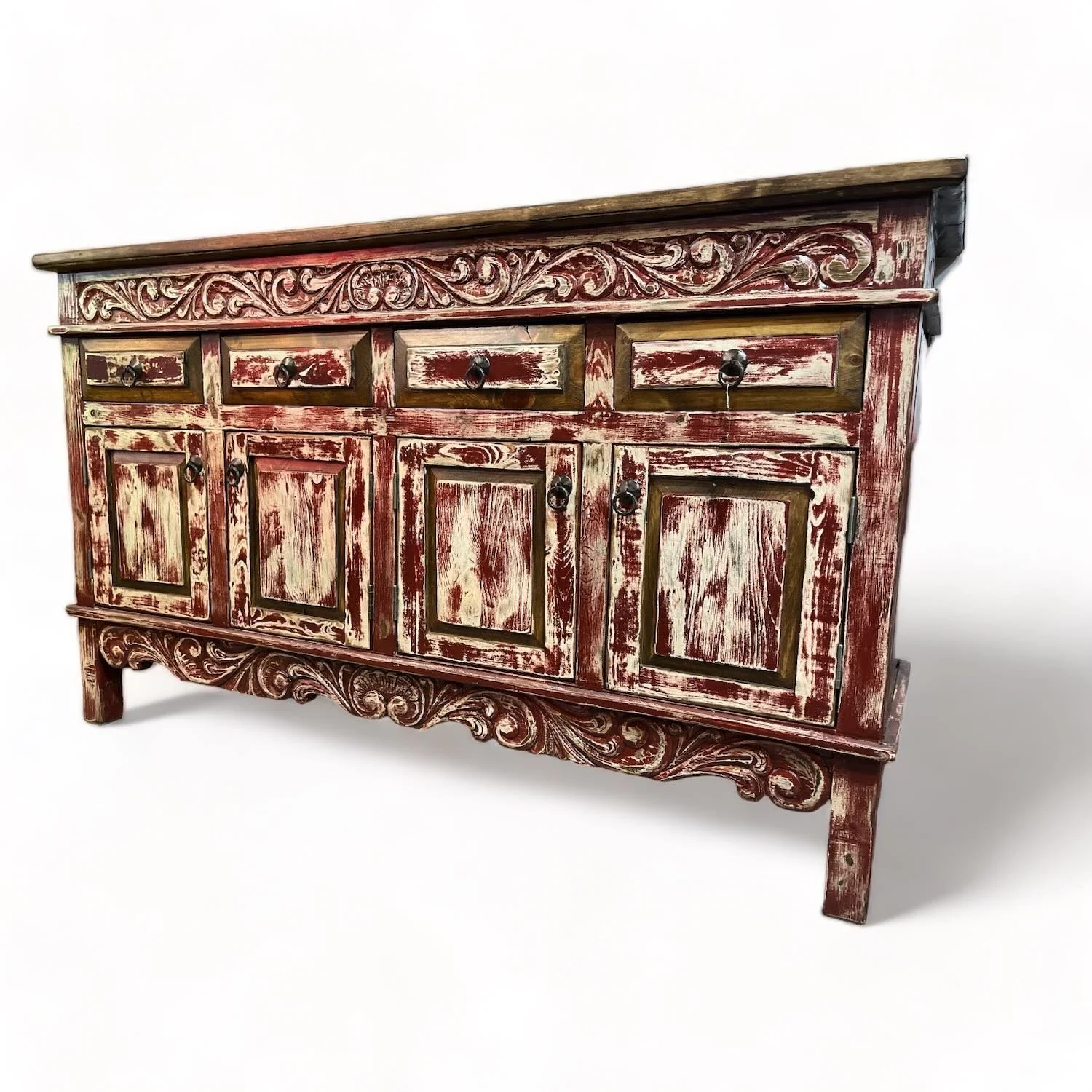 Las Cuevas Buffet - Distressed Red