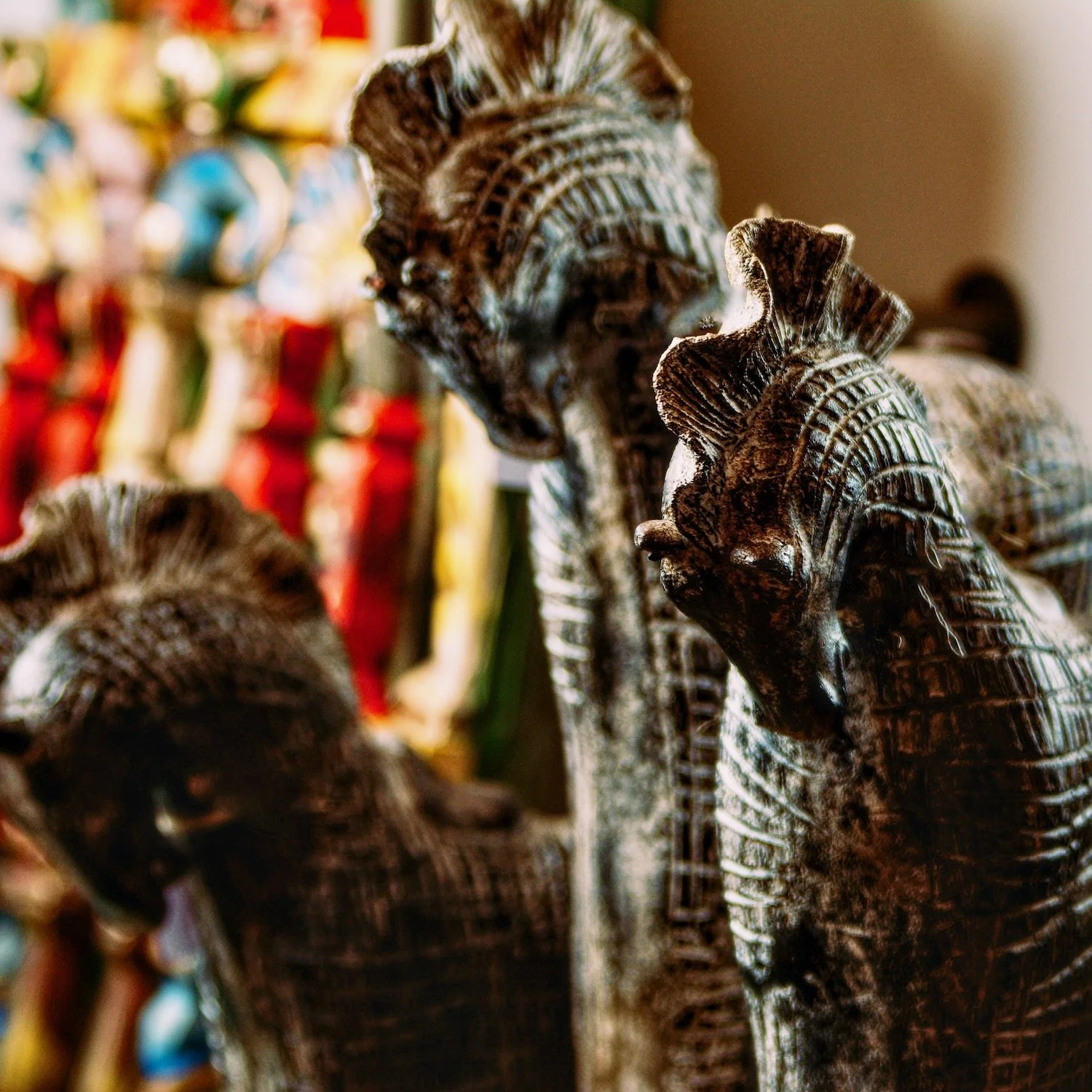 Handmade clay horses. Great table decor from Mexico.