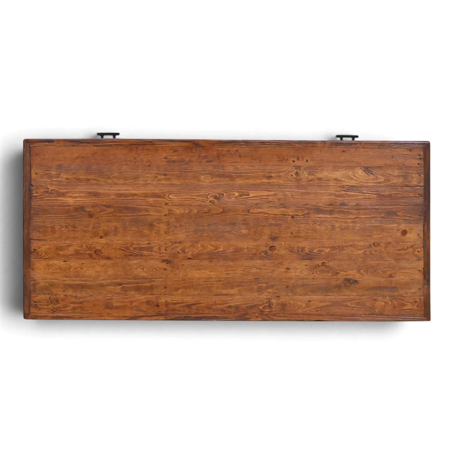Casa Estilo Rancho desk with crisscross base and dark stained finish, handmade in Mexico