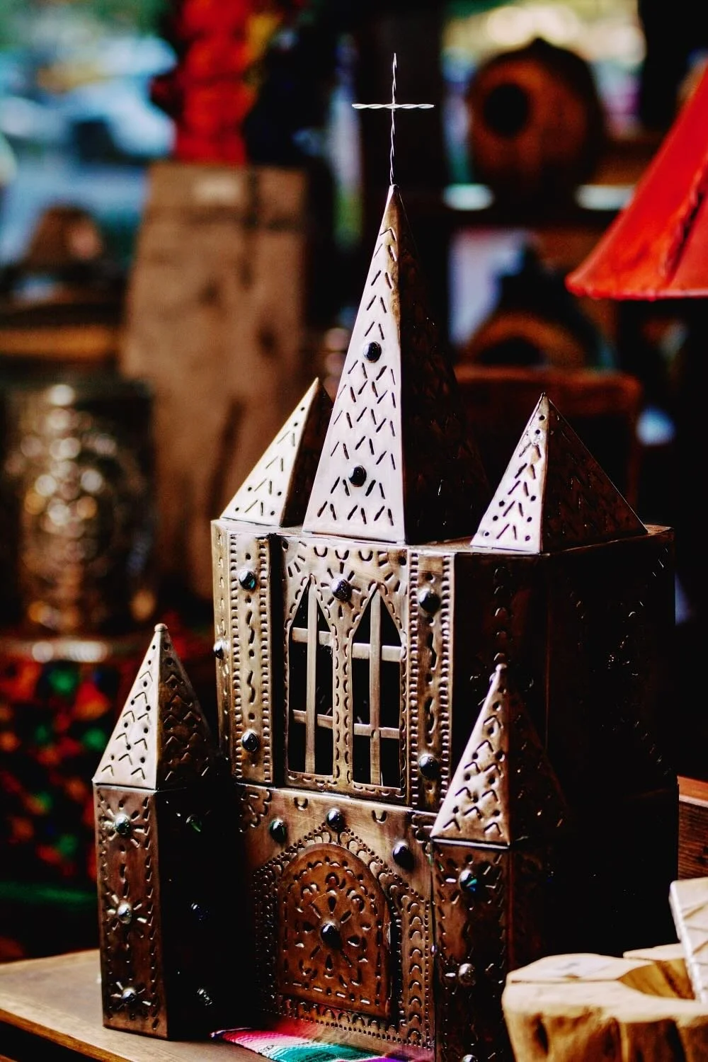 Tin Cathedral Lamps from Mexico