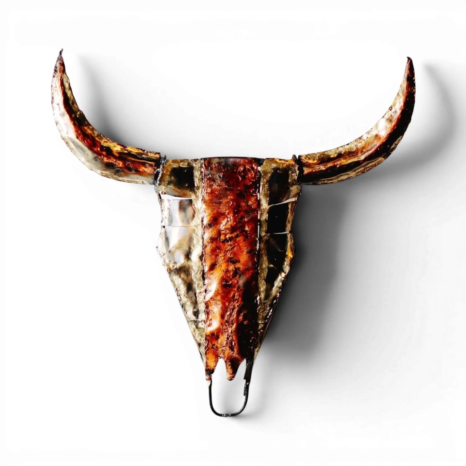 Copper Steer Head Skull Wall Art