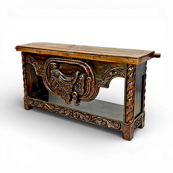 Chihuahua Hand Carved Saddle Credenza - Black