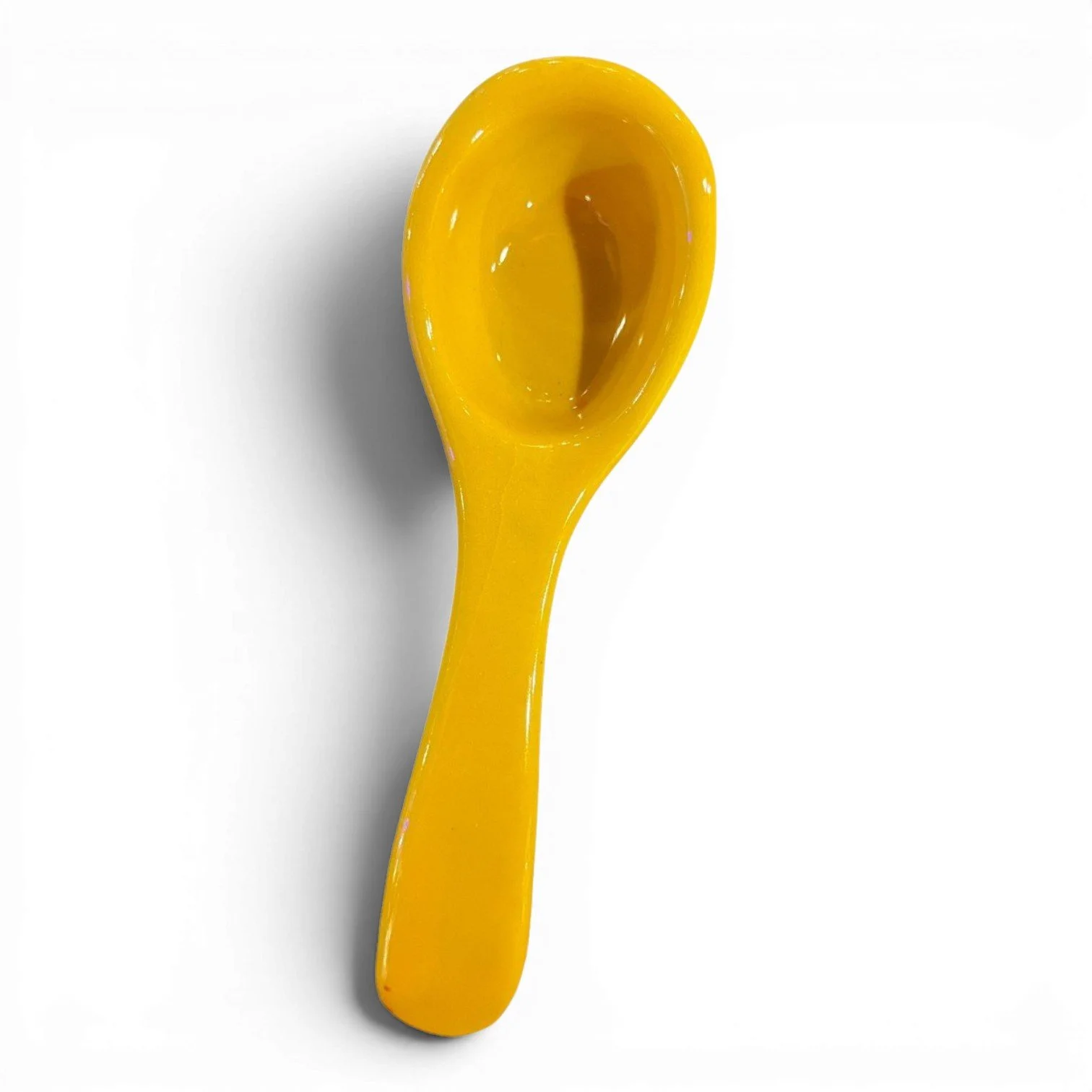 Handmade Mexican Talavera ceramic salsa spoon with colorful hand-painted finish