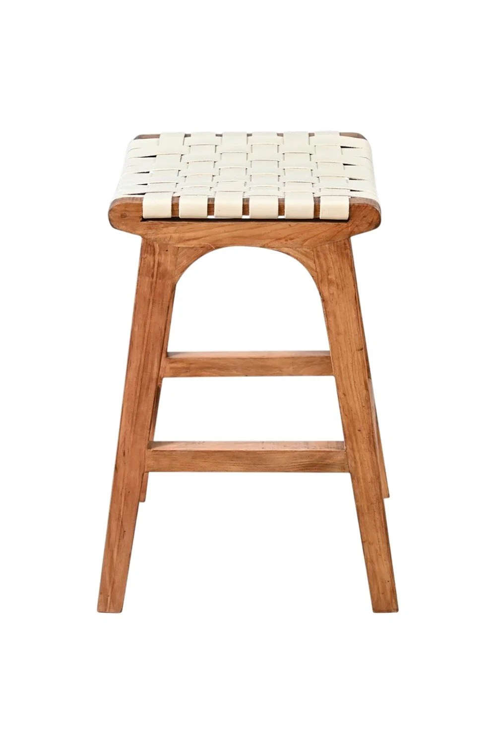 Cambria Crisscross Leather Bar Stool White – Coastal Bar Stool