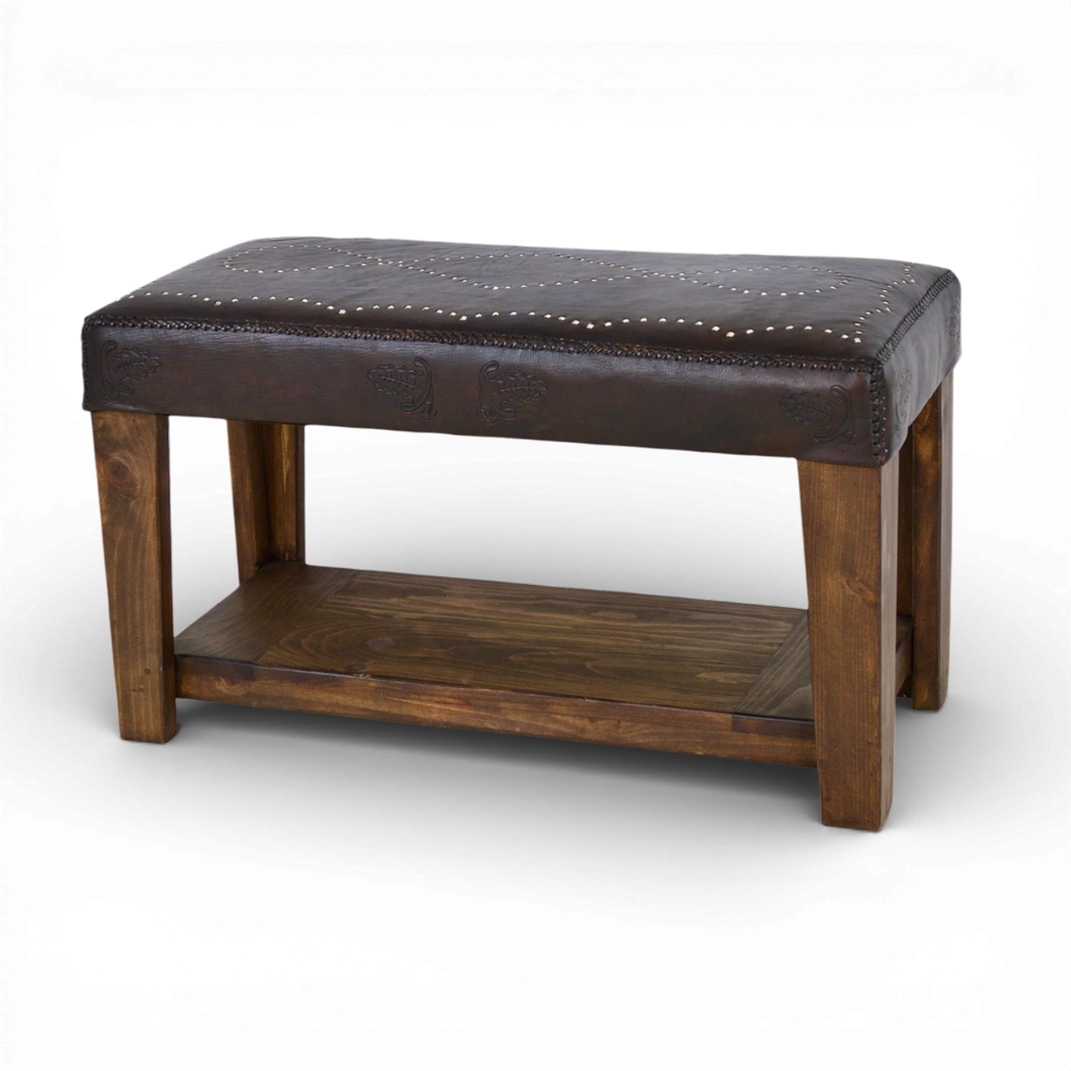 Silver City Leather Bench