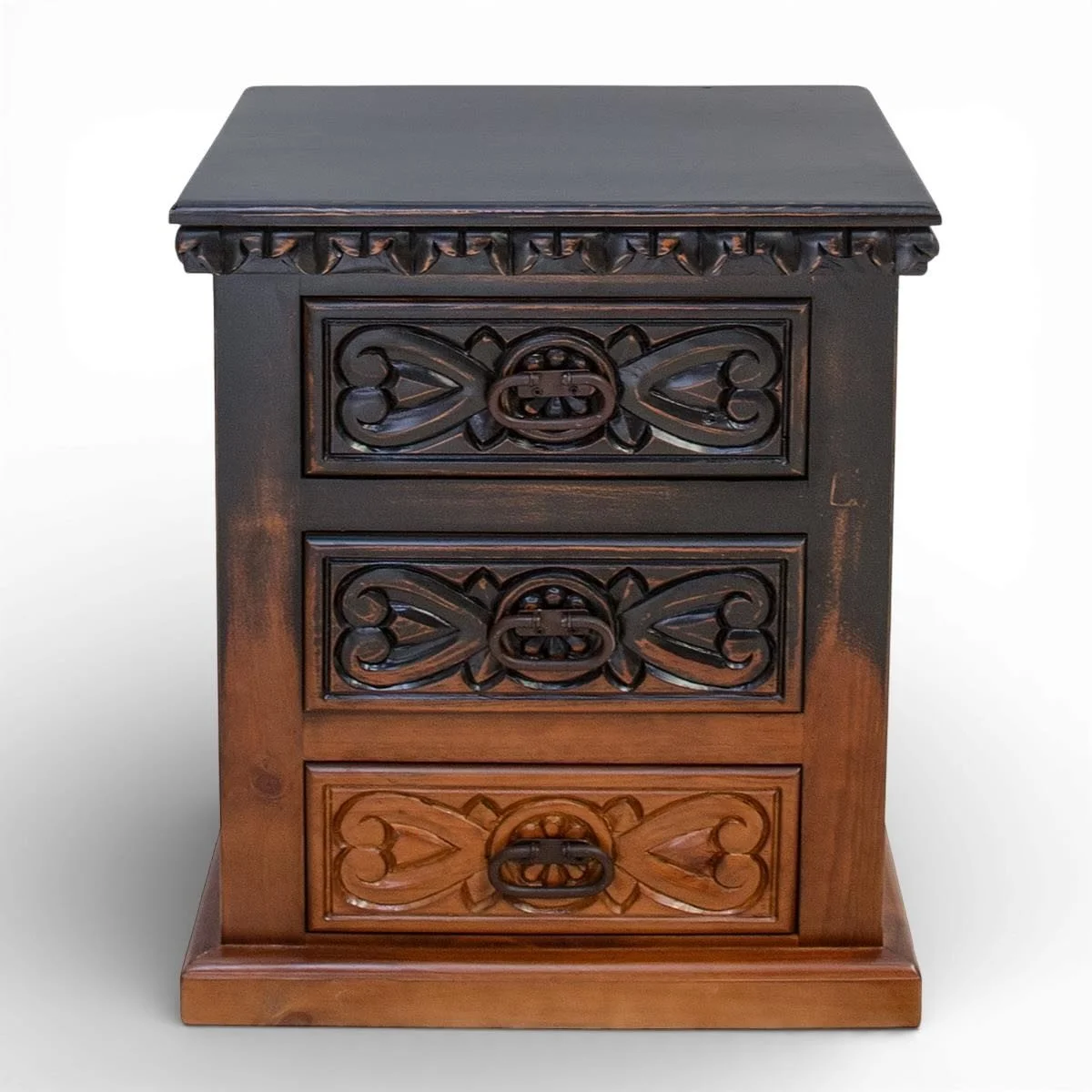 Oaxaca Ombre Carved Nightstand | Handmade Carved Wood Nightstand from Mexico