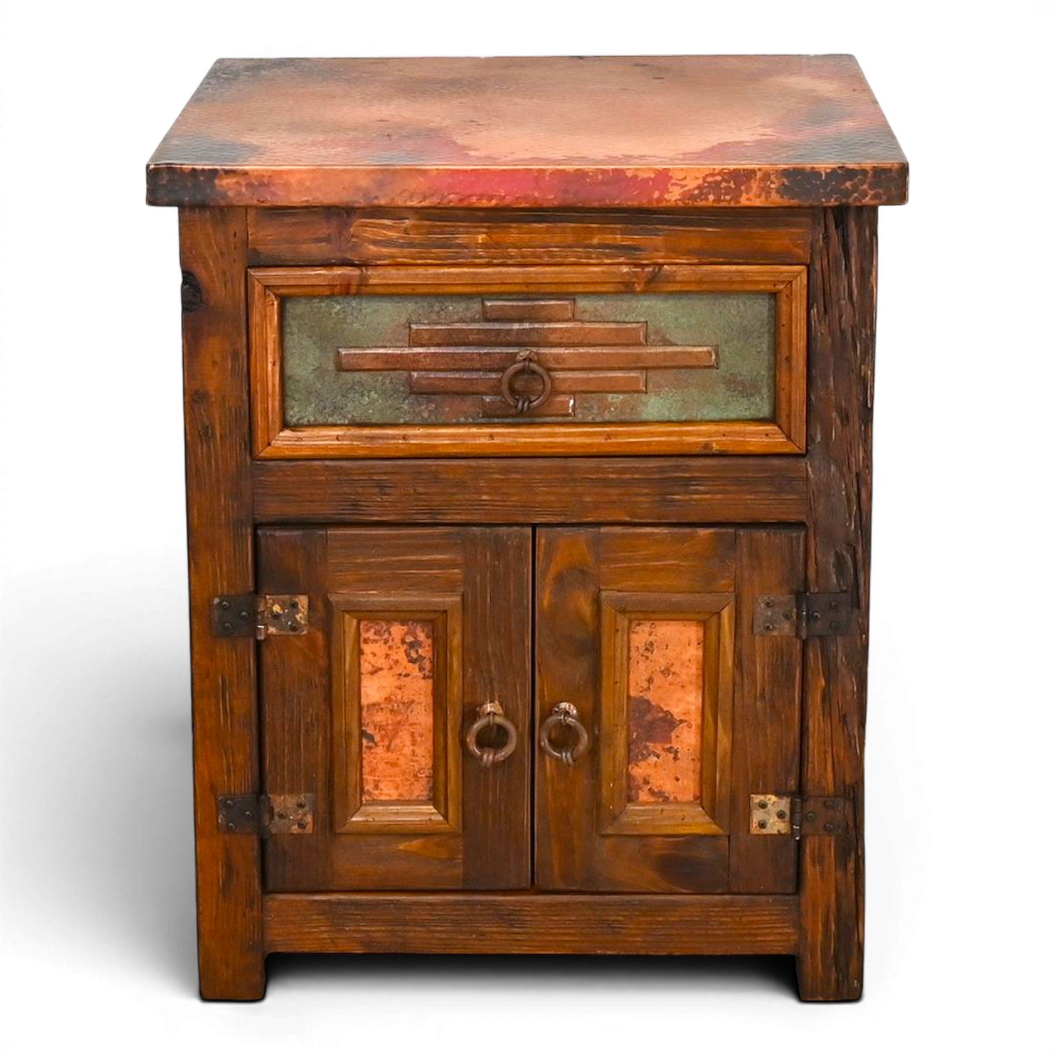 Rio Rancho Copper Nightstand | Handmade Rustic Copper Nightstand from Mexico