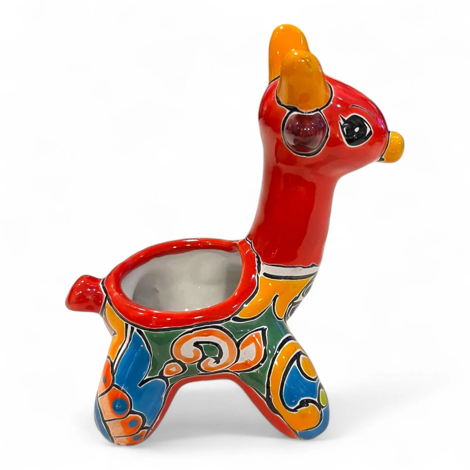 Talavera Giraffe Planter - Red
