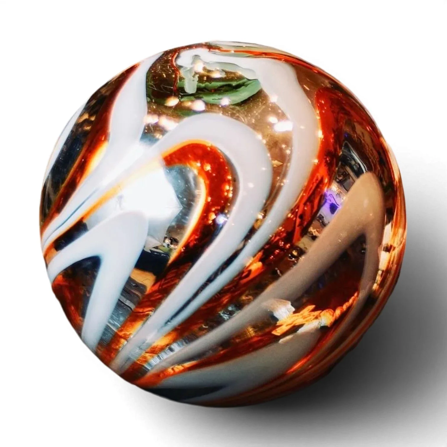 Handblown Mexican 12-inch glass sphere decorative accent in assorted artisan colors