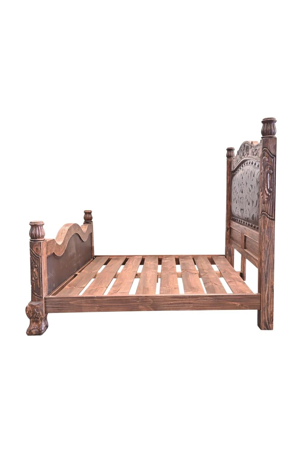Chaparral Tooled Leather Western Bed – Rustic Luxury Bed