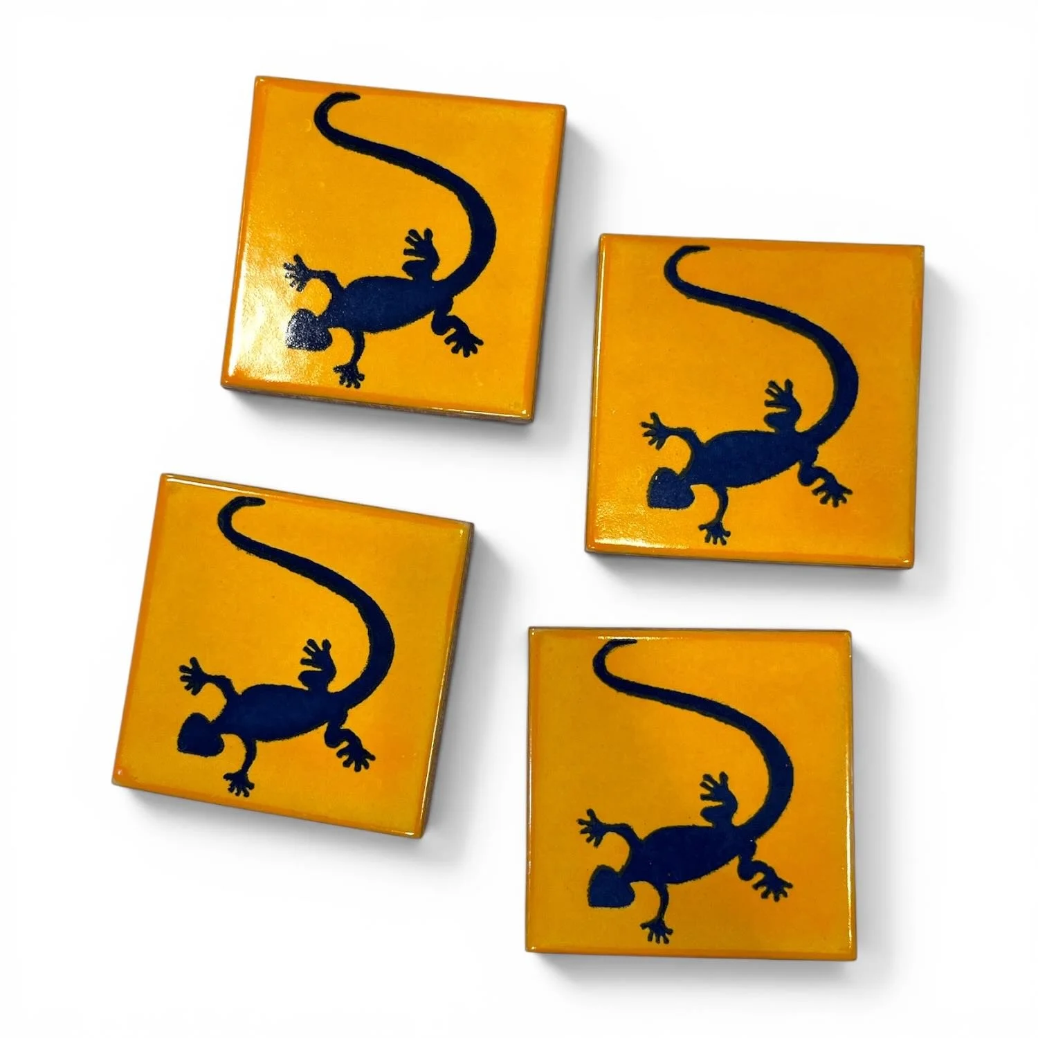 Talavera Tile Coaster Set – Handmade Mexican Tile Coasters (Set of 4) - Style 14