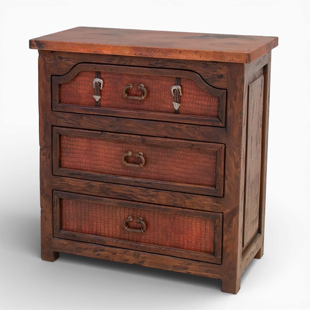 Todos Santos Croc Print Leather Nightstand