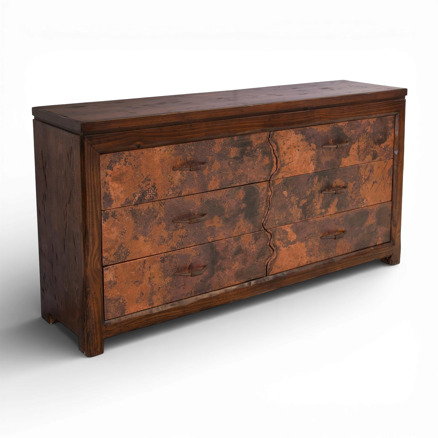 La Ballena Copper Dresser with Live Edge Drawers