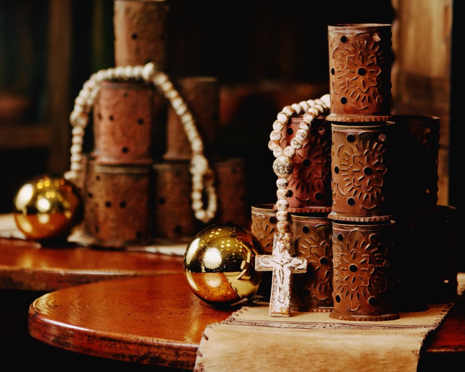 Bronce Luminarias, Clay Rosary & Handblown Glass Art from Mexico | Milagros Rústicos