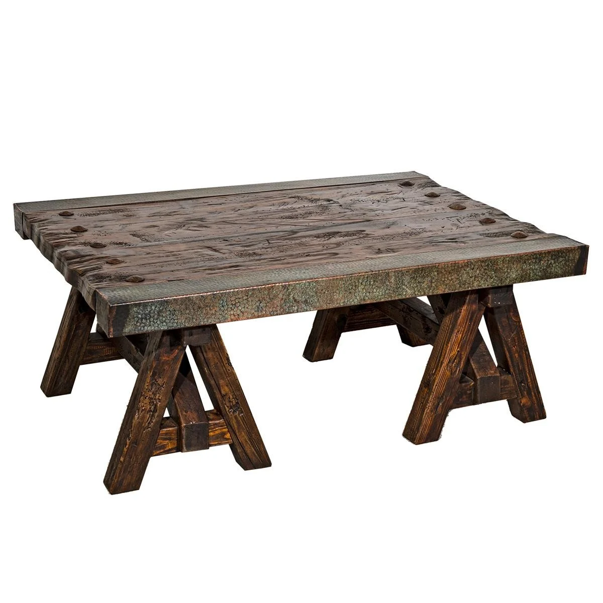 Floresville Turquoise Copper Edge Coffee Table