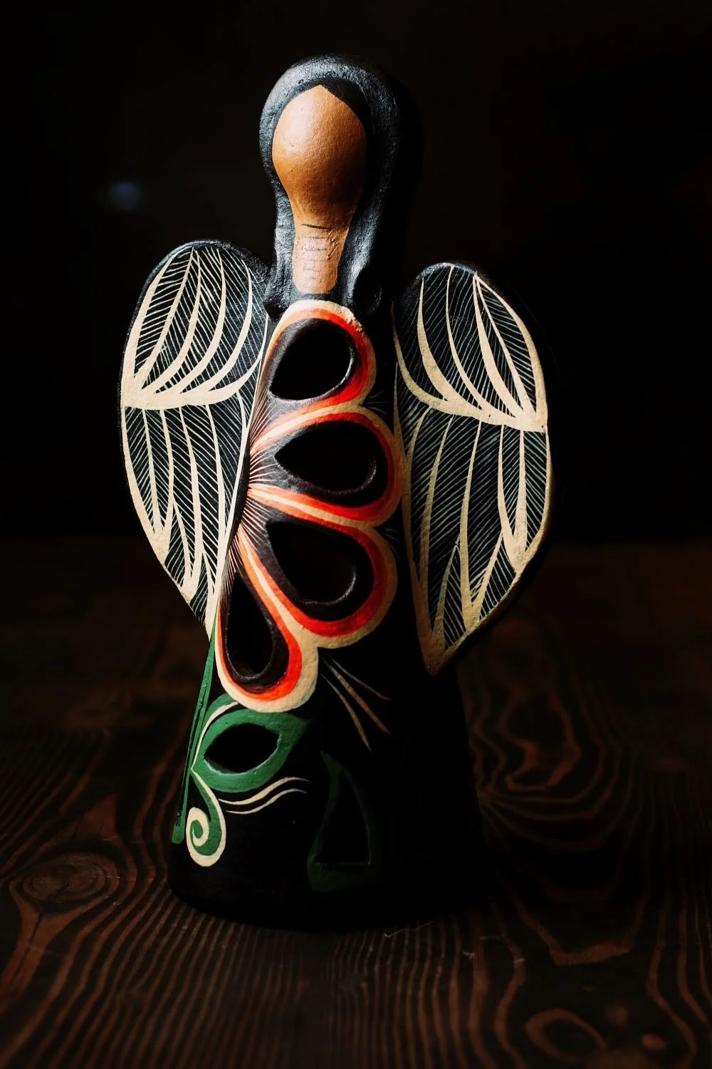 Clay Angel Luminaria with  Cutout Design from Mexico