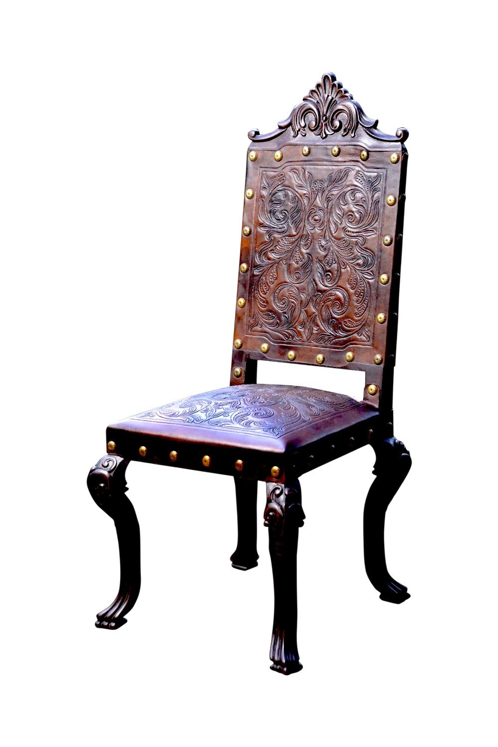 Mazamari Tooled Leather Dining Chair
