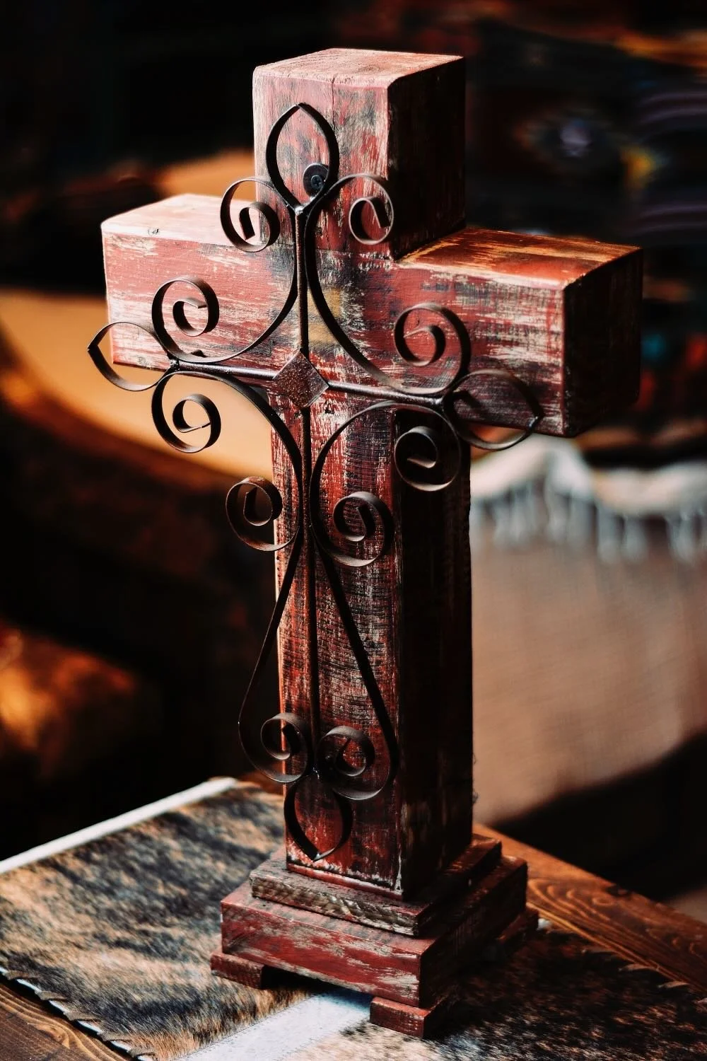 Cruz de Madera - Roja