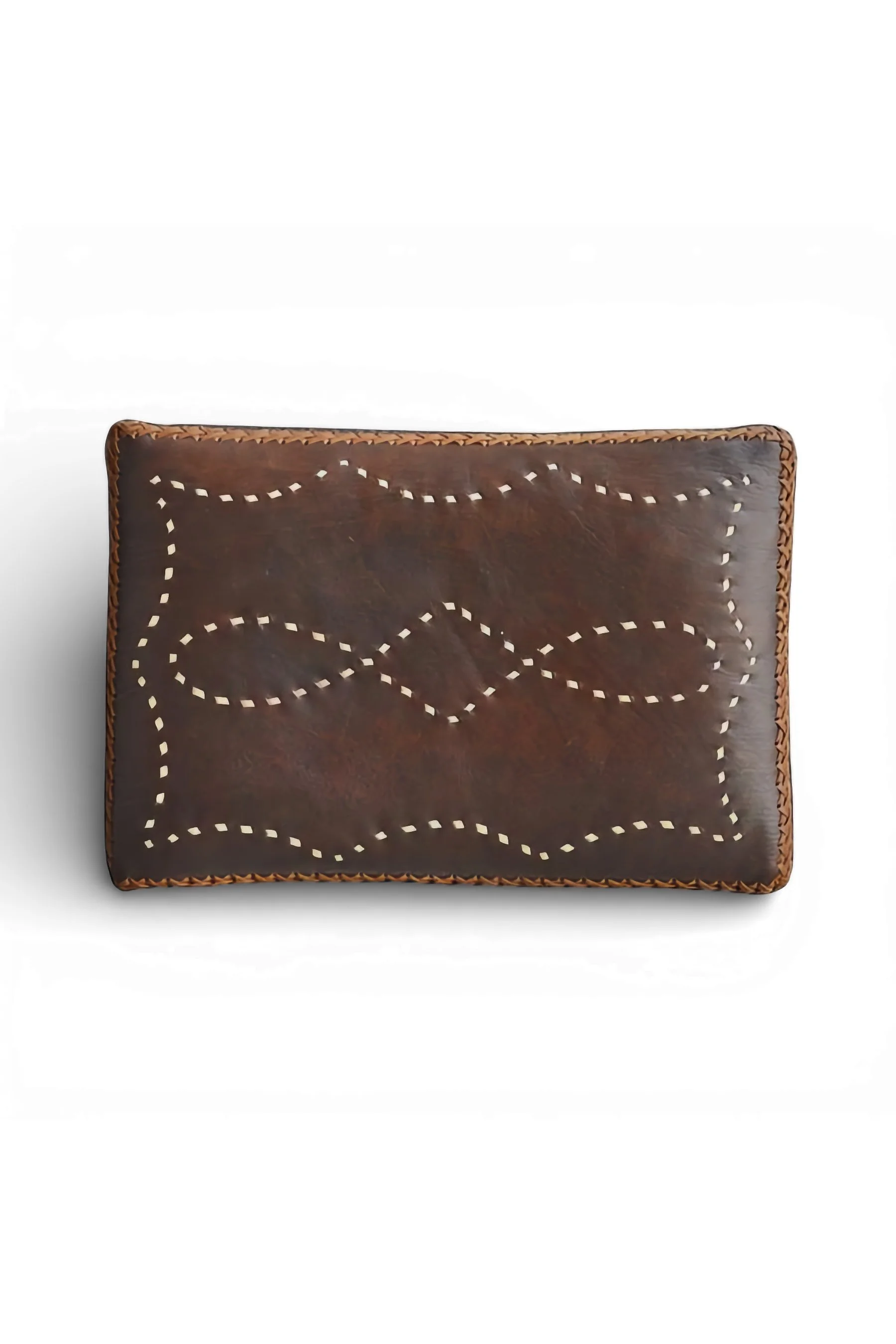 Shop a handmade leather saddle stool from Mexico. Rustic wood and stitched leather design for comfortable bar and counter seating.