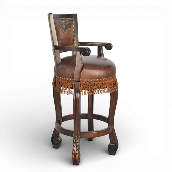 Yellowstone Tooled Leather Barstool