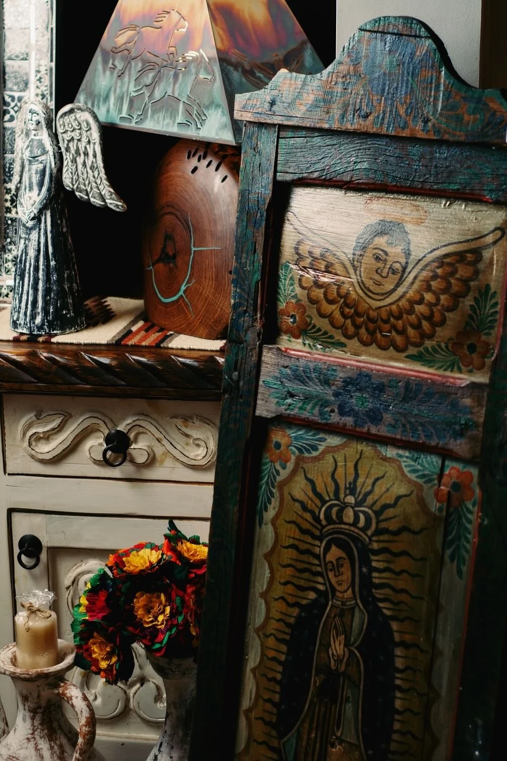 Vintage Retablo and other beautiful decor from Mexico - Milagros Rústicos