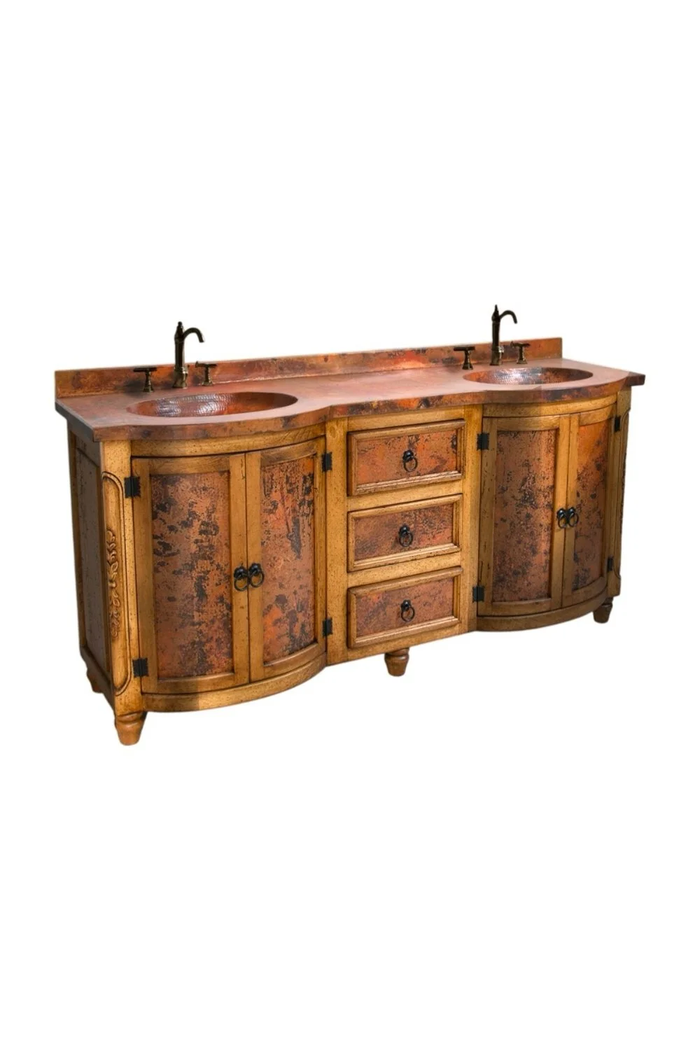 Hacienda Elegante Copper Vanity – Handmade Rustic Wood Bathroom Vanity