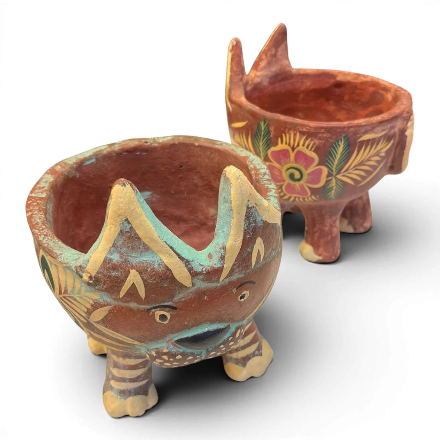 Clay Gato Planter | Handmade Mexican Cat Planter Pot