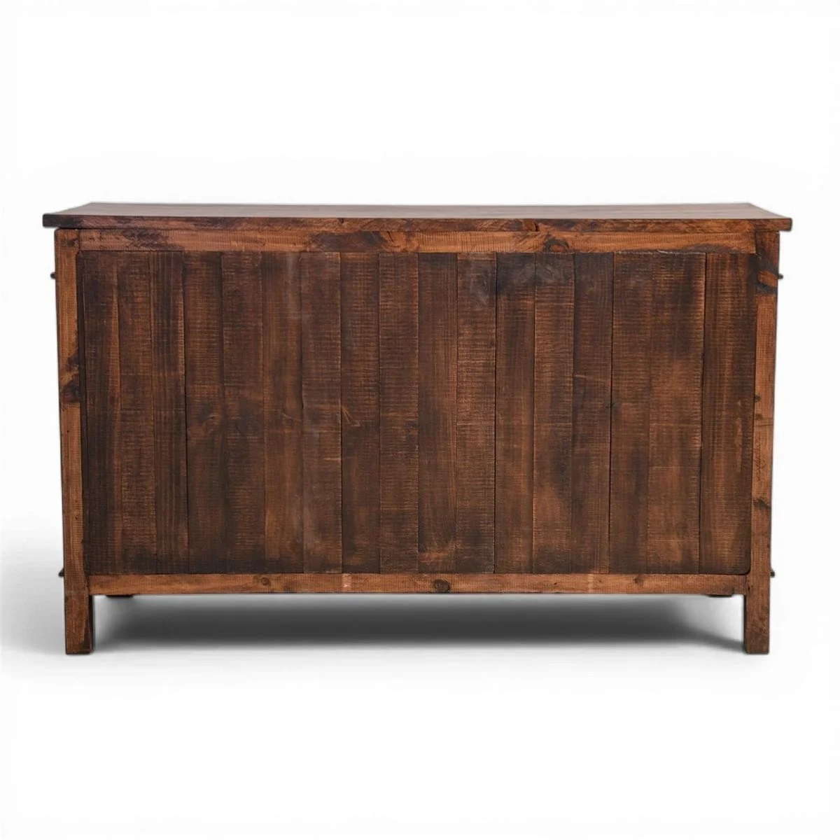 Handmade Las Cuevas Especial dark rustic buffet with hand-carved details and iron hardware crafted in Mexico.