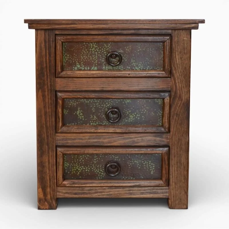 San Felipe Wood Top Nightstand | Handmade Solid Wood 3-Drawer Nightstand Mexico