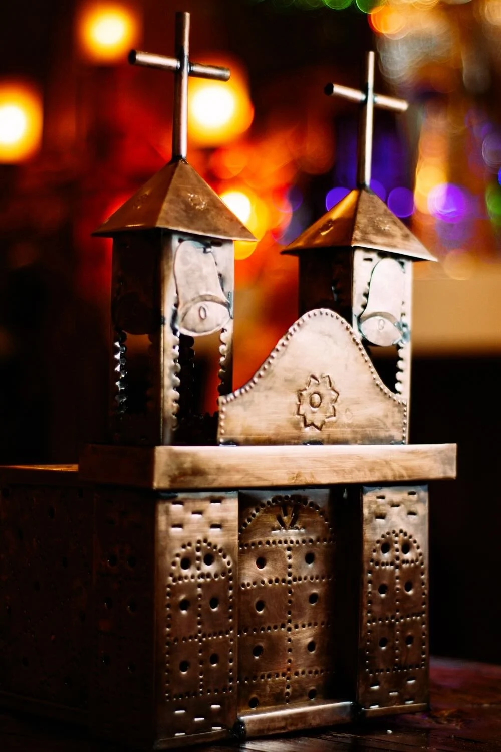 Mission Luminaria Bronze – Handmade Mexican Tin Lantern