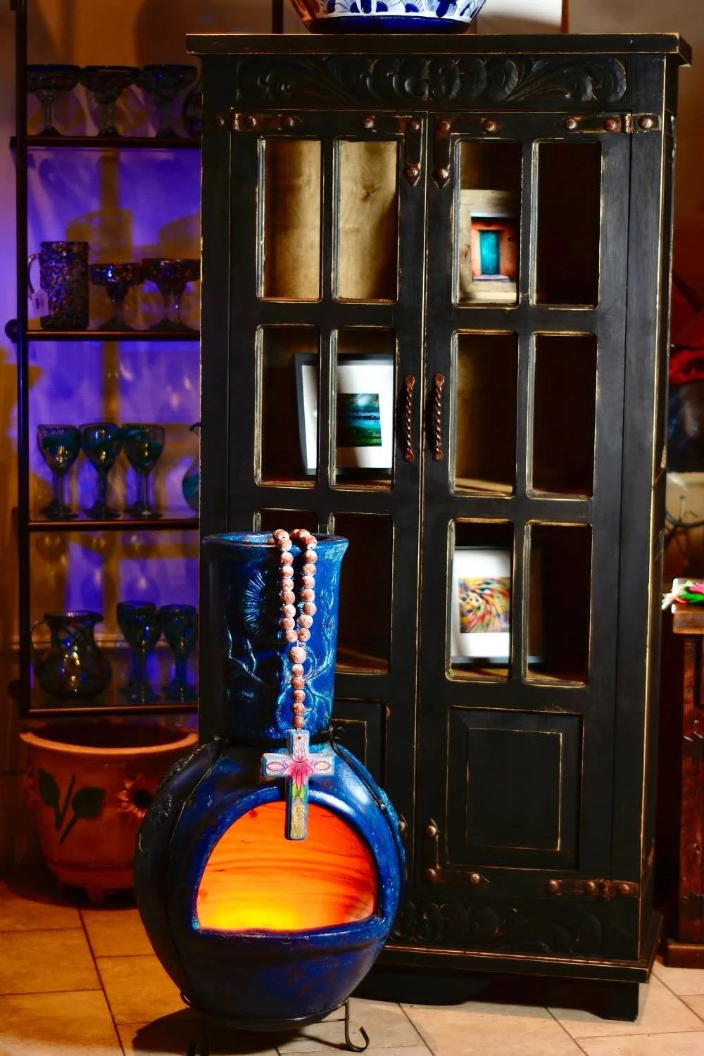 Tulum Curio and Clay Chiminea from Mexico