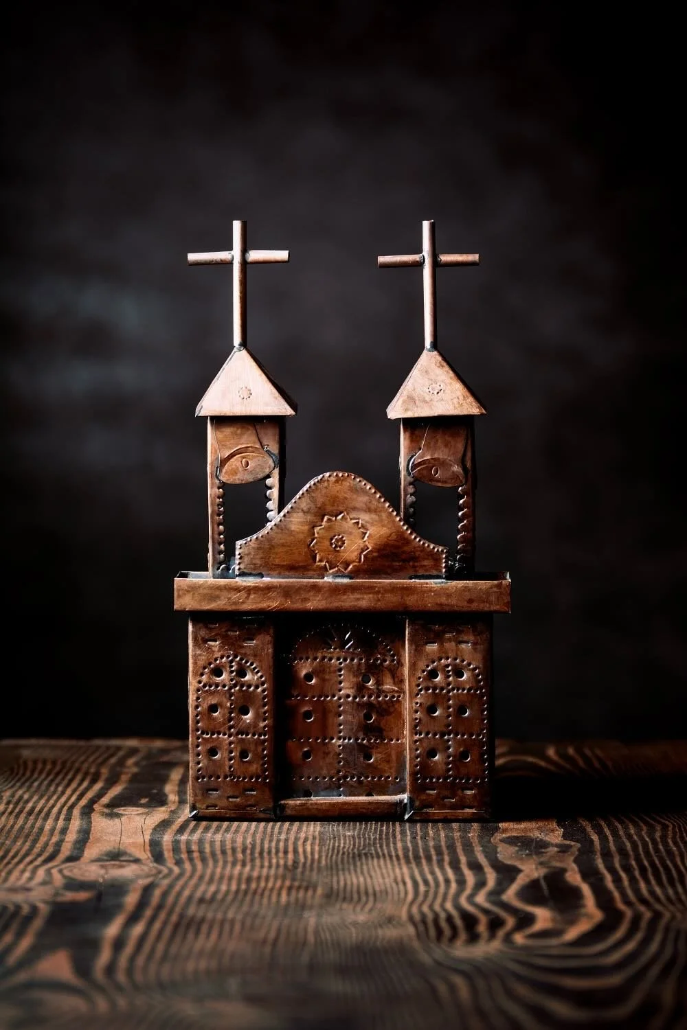 Mission Bronze Luminaria | Handmade Mexican Tin Church Lantern