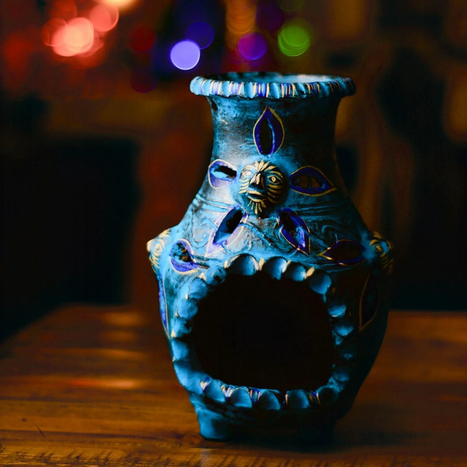 Clay Chiminea with Sun