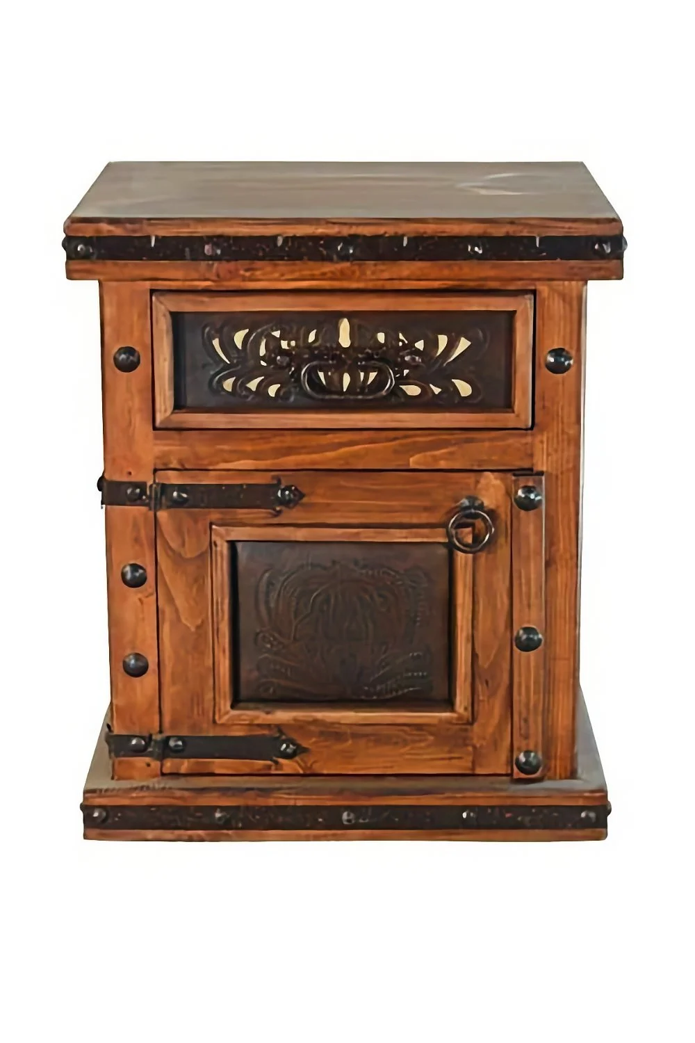 Herradura Tooled Leather Nightstand