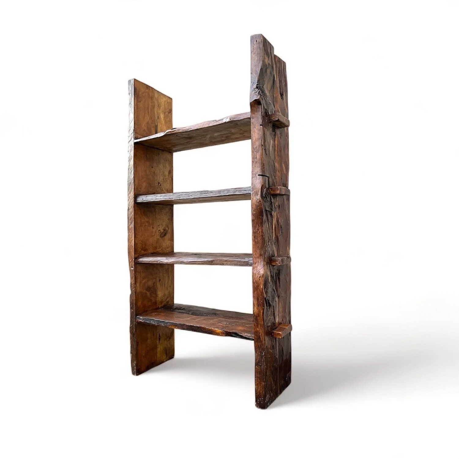 Hermosillo handcrafted Mexican reclaimed wood bookcase with rustic primitive design