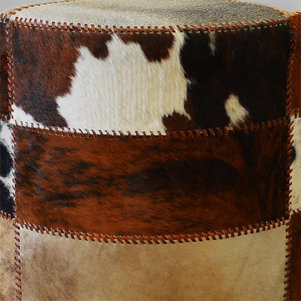 Carrizozo Cowhide Patch Ottoman