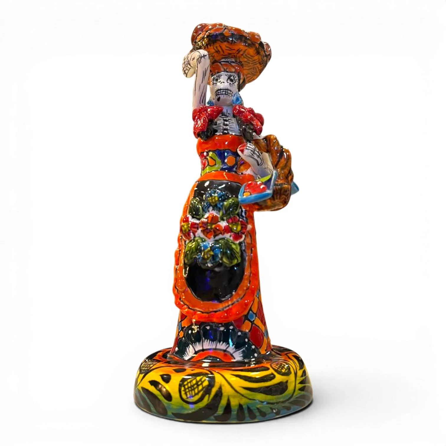 Talavera Catrina With Fruit | Handmade Mexican Folk Art Catrina