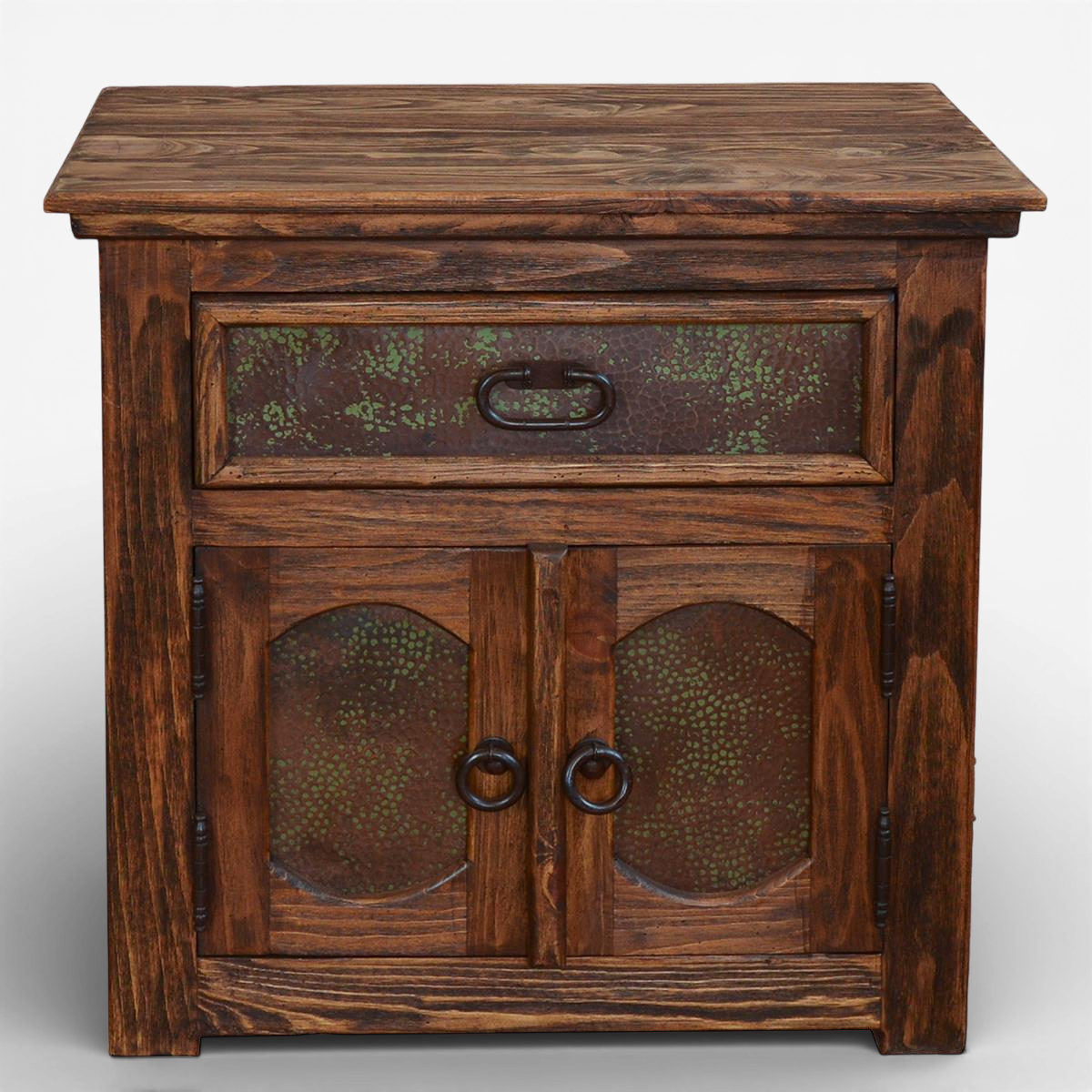 San Felipe Copper Nightstand - Wood Top
