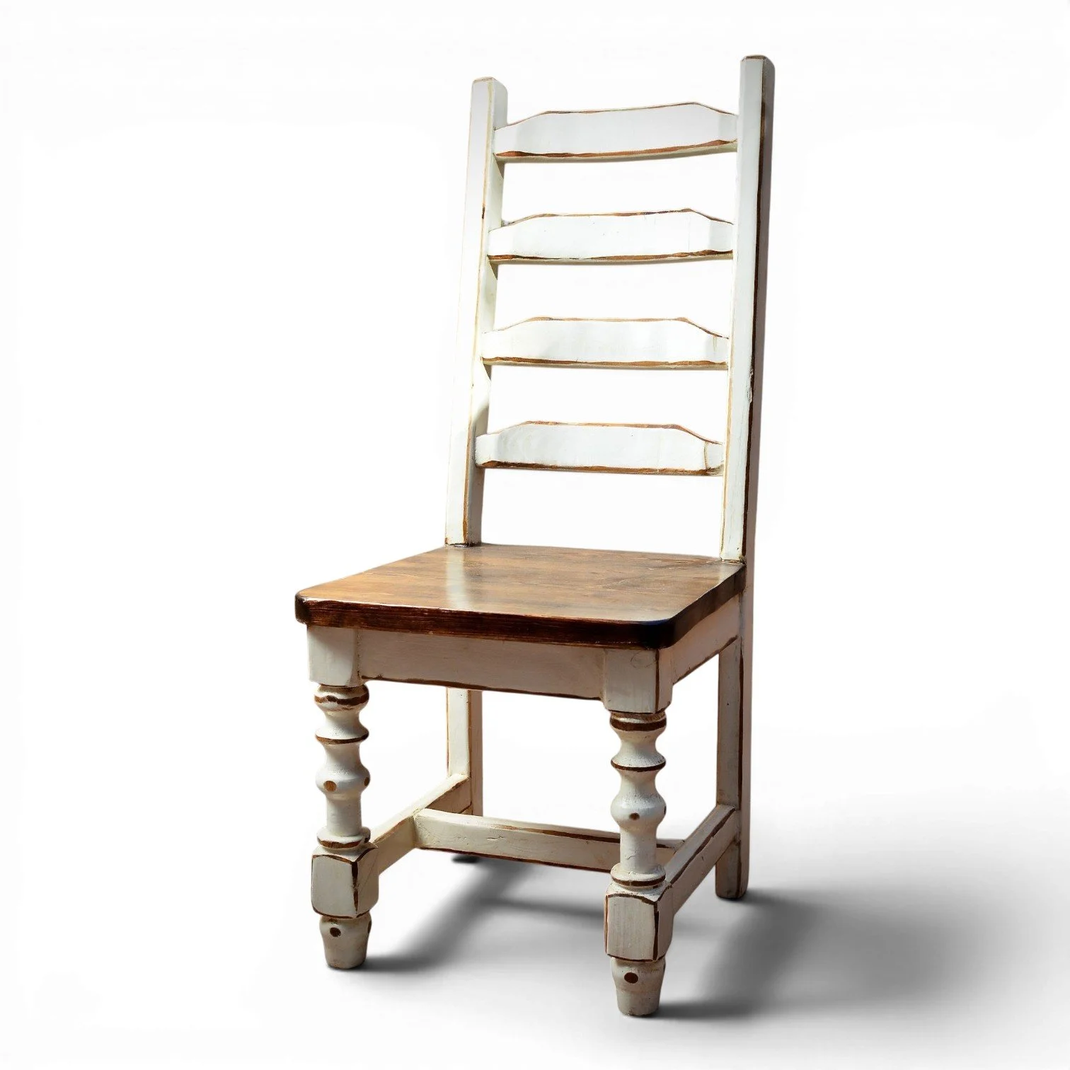 Silla Mezquital handcrafted Mexican reclaimed wood dining chair with rustic ladder back design