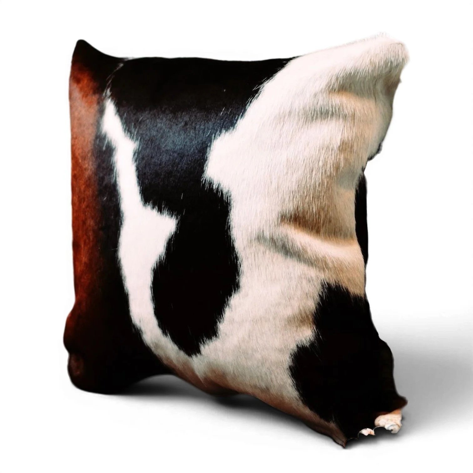 Tombstone Pillow | Handmade Brazilian Cowhide & Leather Western Throw Pillow Style 8