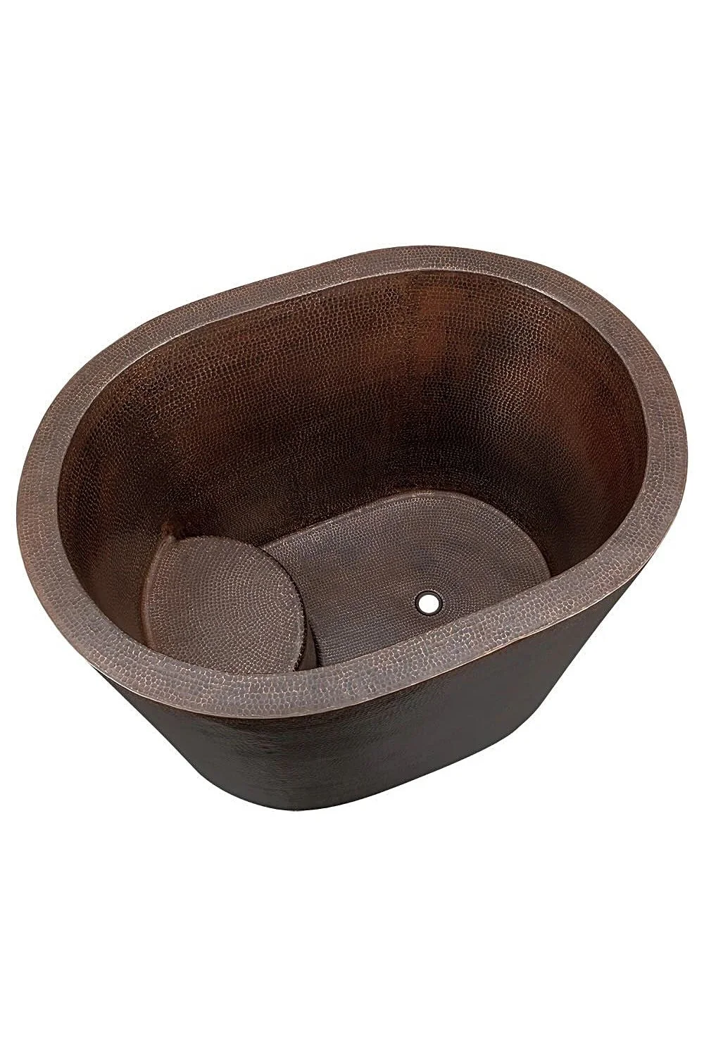 Hacienda 48" Hammered Copper Oval Japanese Soaking Tub