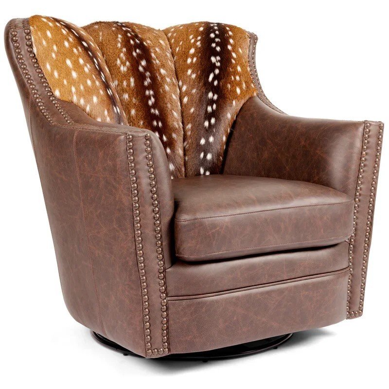 Hot Springs Axis & Leather Swivel Chair