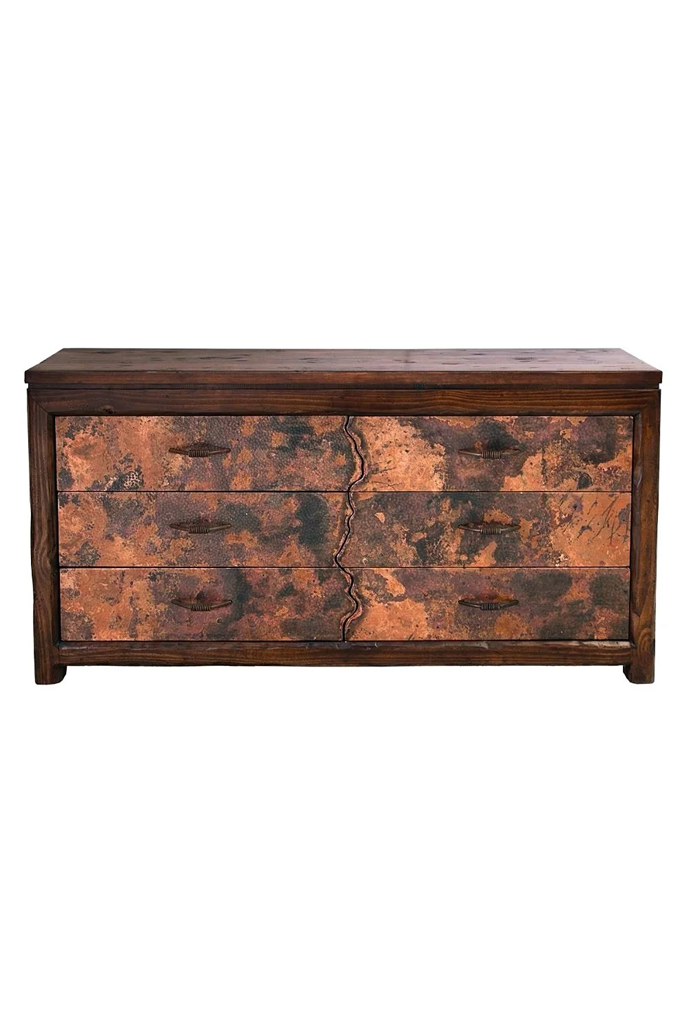 La Ballena Copper Dresser with Live Edge Drawers