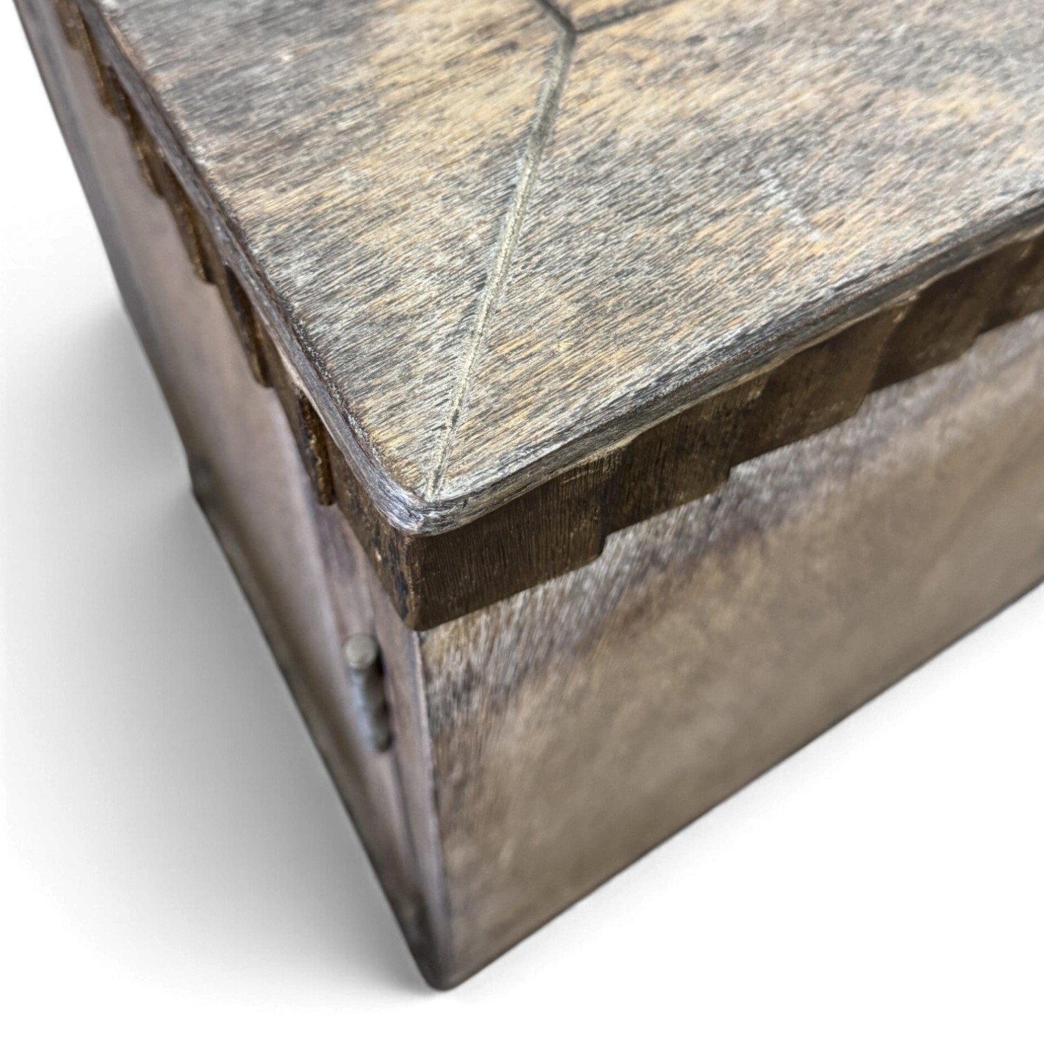 Handmade Peruvian Sebastiana Buffet Chest with warm distressed finish and muted gold handles