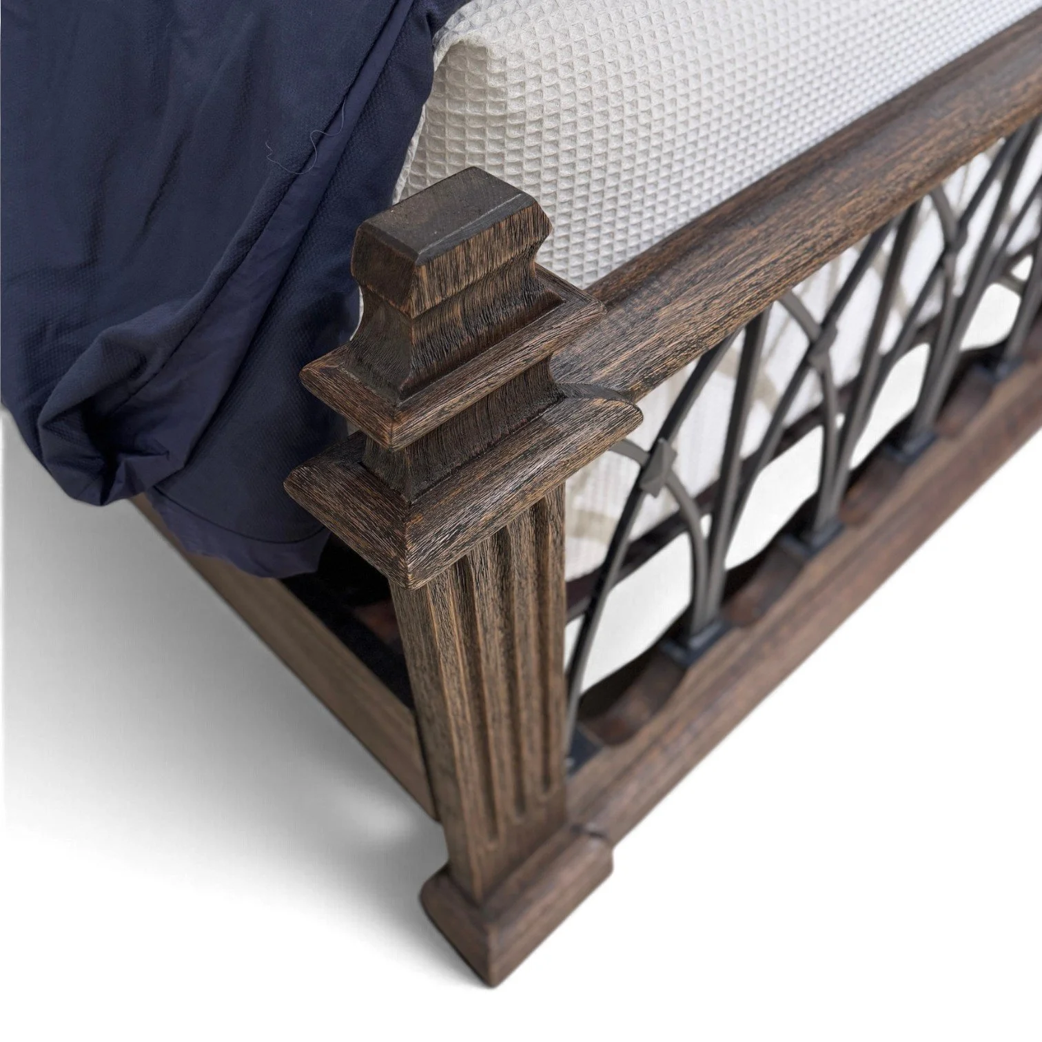 Jazmin Bed — Handcrafted Solid Wood & Wrought Iron Bed Frame
